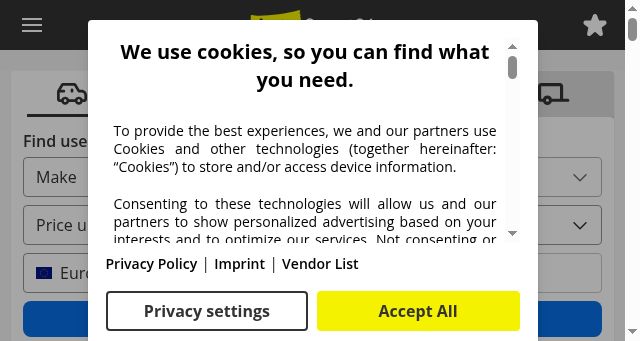 Screenshot of autoscout24.com