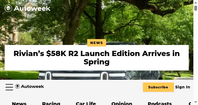 Screenshot of autoweek.com