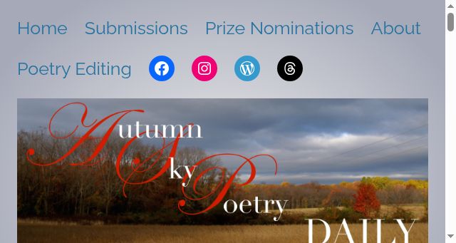 Screenshot of autumnskypoetrydaily.com