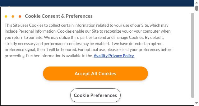Screenshot of availity.com