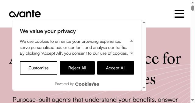 Screenshot of avante.ai