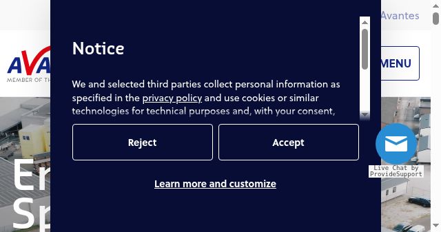 Screenshot of avantes.com