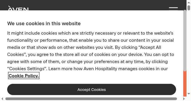 Screenshot of avenhospitality.com