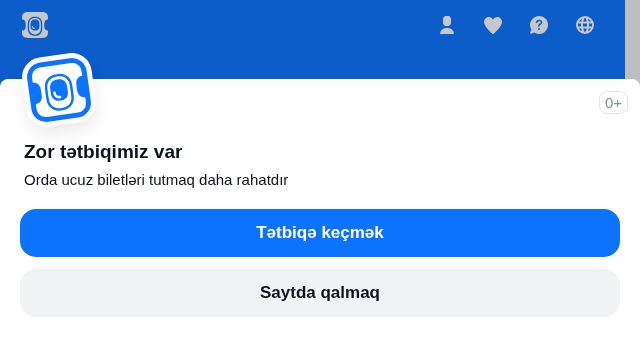 Screenshot of aviasales.az