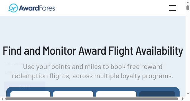 Screenshot of awardfares.com
