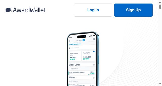 Screenshot of awardwallet.com
