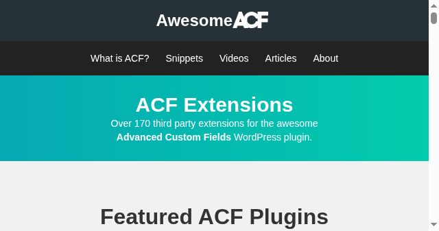 Screenshot of awesomeacf.com