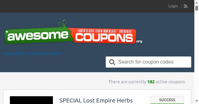 Screenshot of awesomecoupons.org
