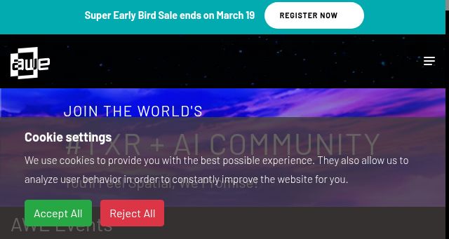 Screenshot of awexr.com