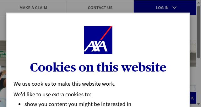 Screenshot of axa.co.uk