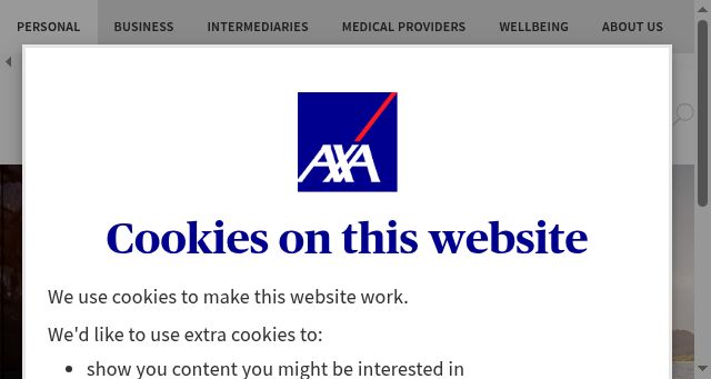 Screenshot of axaglobalhealthcare.com