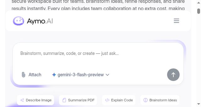 Screenshot of aymo.ai