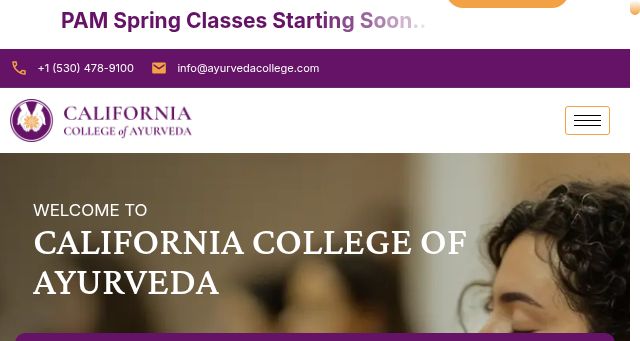 Screenshot of ayurvedacollege.com