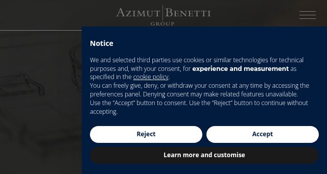 Screenshot of azimutbenetti.com