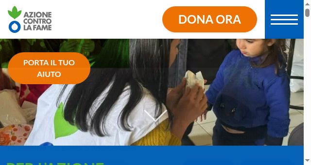 Screenshot of azionecontrolafame.it