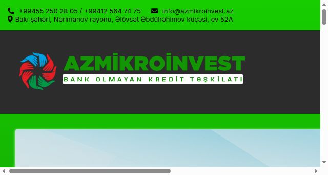 Screenshot of azmikroinvest.az