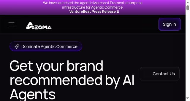 Screenshot of azoma.ai