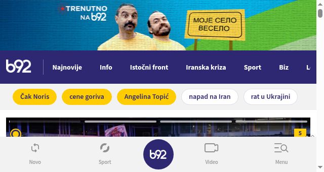 Screenshot of b92.net