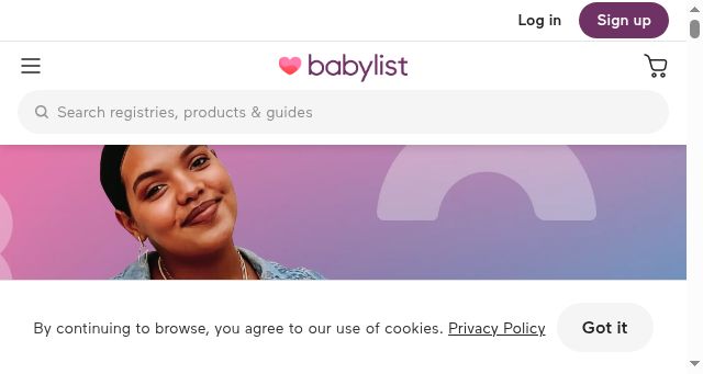Screenshot of babylist.com