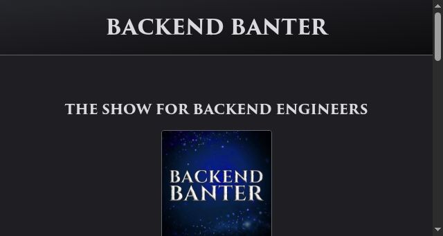 Screenshot of backendbanter.fm
