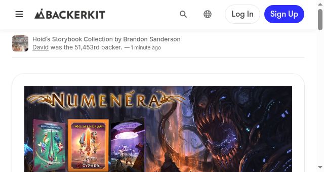 Screenshot of backerkit.com