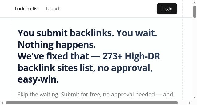 Screenshot of backlink-list.com
