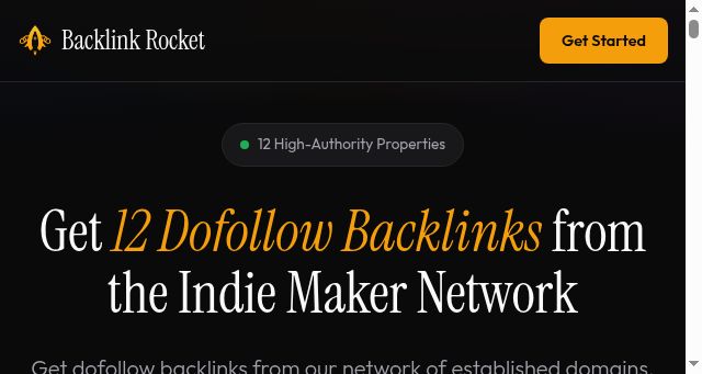 Screenshot of backlinkrocket.net