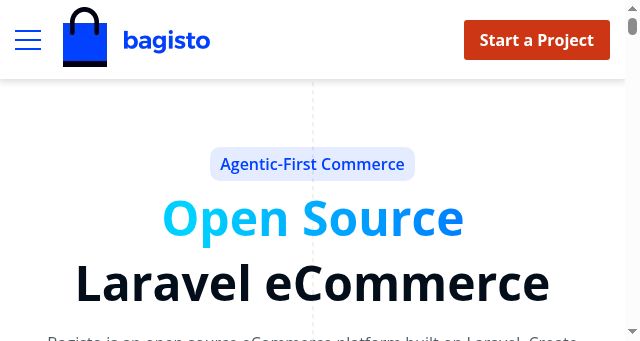 Screenshot of bagisto.com