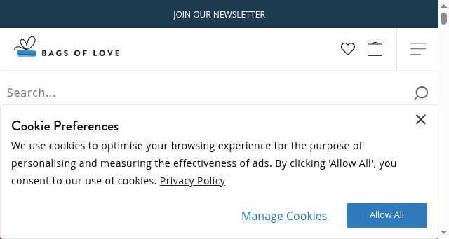 Screenshot of bagsoflove.com