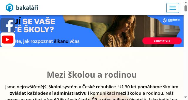 Screenshot of bakalari.cz