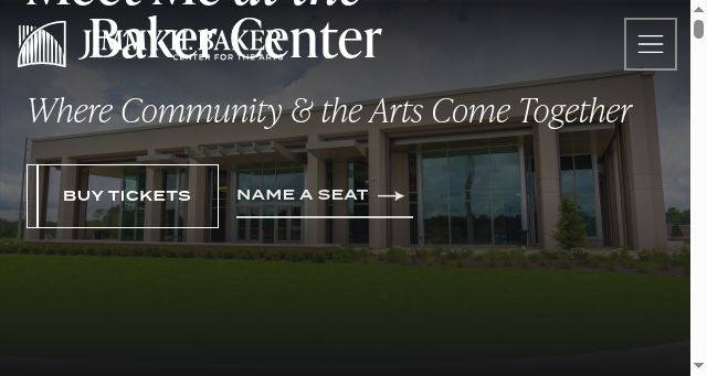 Screenshot of bakercenterforthearts.org