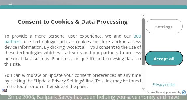 Screenshot of ballparksavvy.com