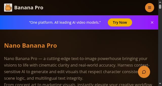 Screenshot of banana-pro.io