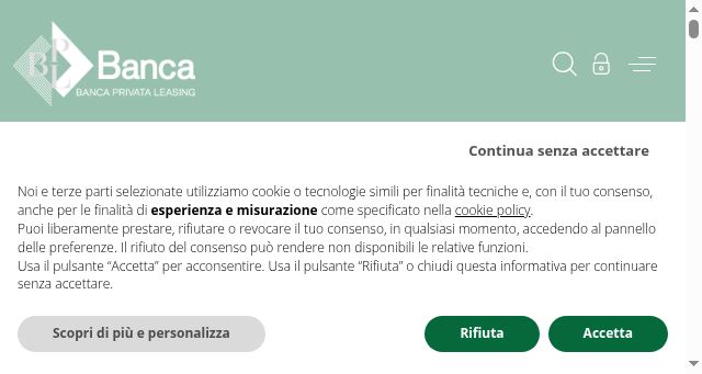 Screenshot of bancaprivataleasing.it