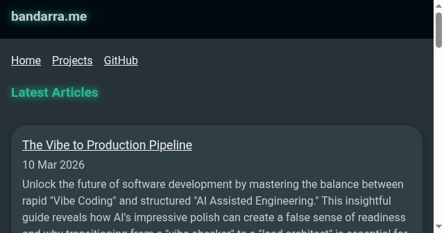 Screenshot of bandarra.me