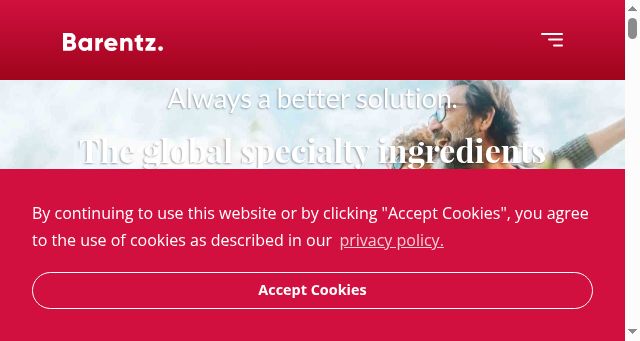 Screenshot of barentz-na.com