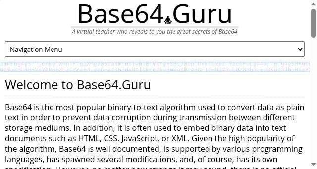 Screenshot of base64.guru