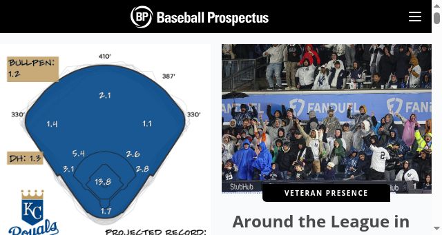 Screenshot of baseballprospectus.com
