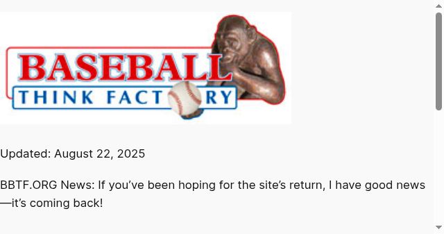 Screenshot of baseballthinkfactory.org