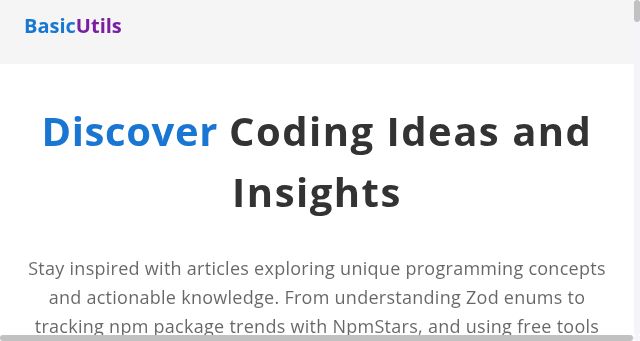 Screenshot of basicutils.com