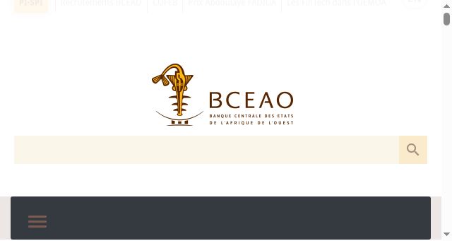Screenshot of bceao.int