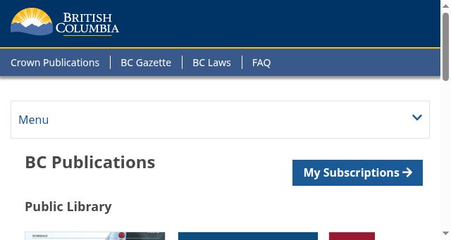 Screenshot of bcpublications.ca