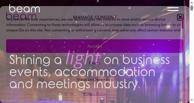 Screenshot of beam-org.uk