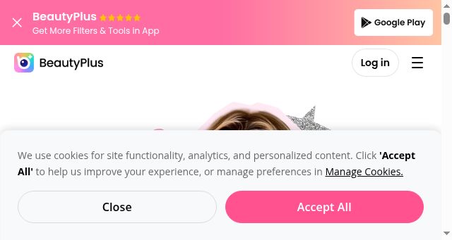 Screenshot of beautyplus.com