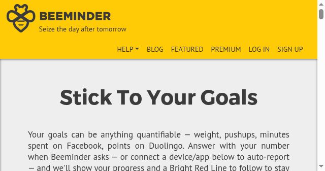 Screenshot of beeminder.com