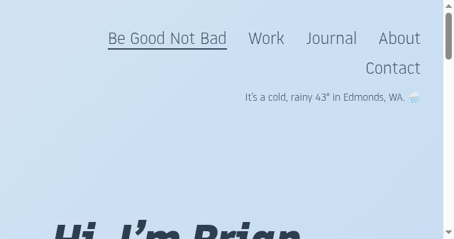 Screenshot of begoodnotbad.com
