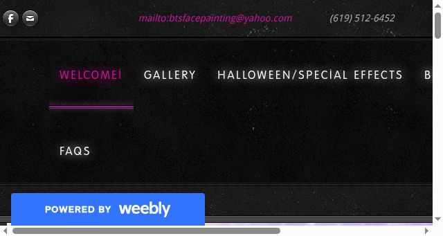 Screenshot of behindthescenesfacepainting.com