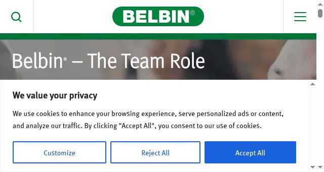 Screenshot of belbin.com