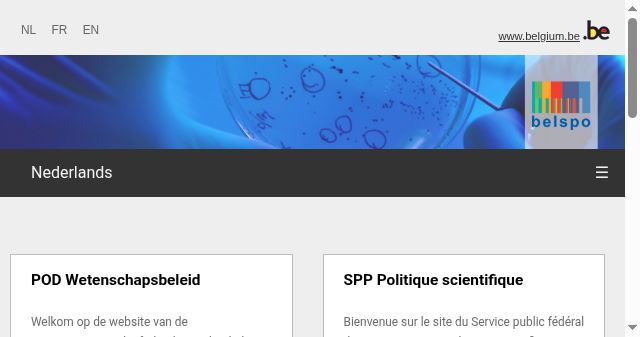Screenshot of belspo.be