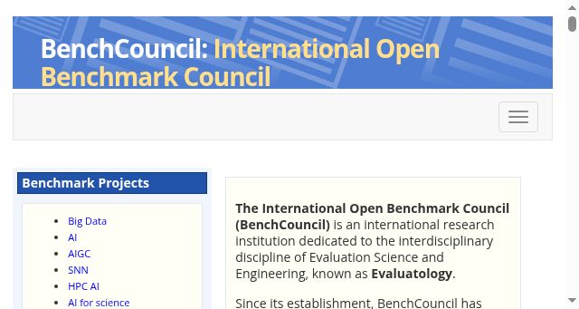 Screenshot of benchcouncil.org